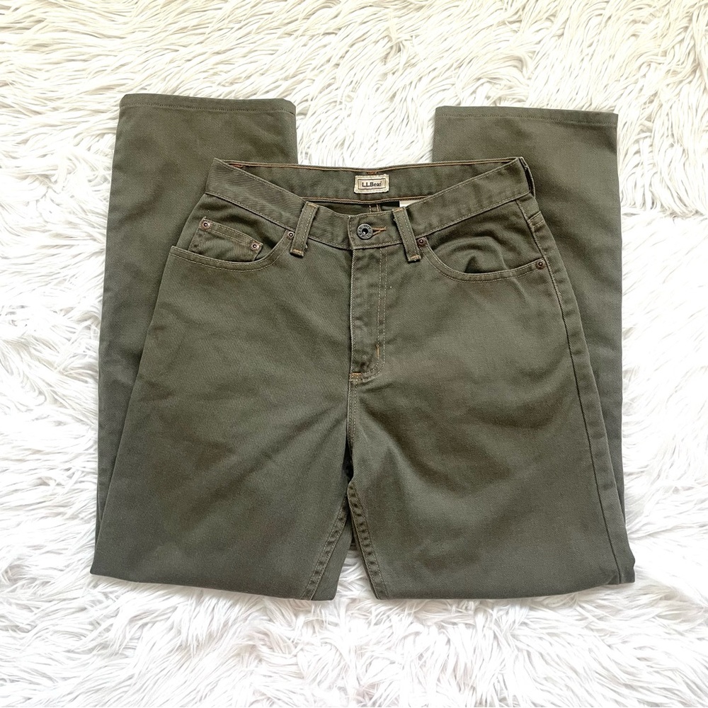 L.L. Bean Women's High Rise Jeans - Olive